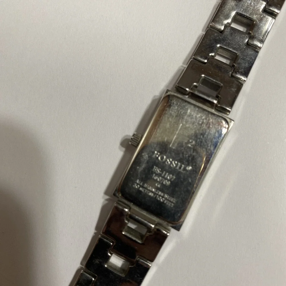 Fossil F2 ES-1107‎ All Stainless Steel Quartz Women's Watch Sz. 6